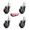 Service Caster 3.5'' Maroon Poly Wheel Swivel 7/16'' Grip Ring Stem Caster Set, 4PK SCC-GR20S3514-PPUB-MRN-716138-4 - alternate 2